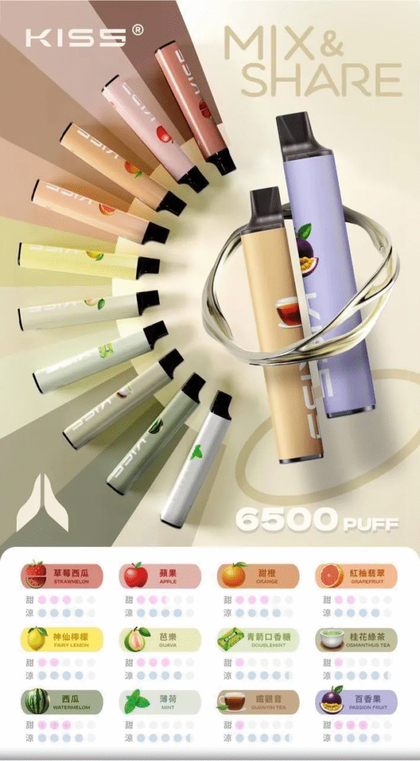 微信图片_20241030093904.png KIS5鎧斯拋棄式6500口 / 口味變化多達78種 / 十送一