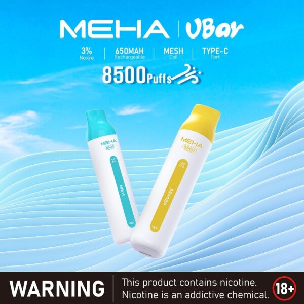 MEHA魅嗨8500口可充電拋棄式，買十送一！潮流口感，續航無限！」